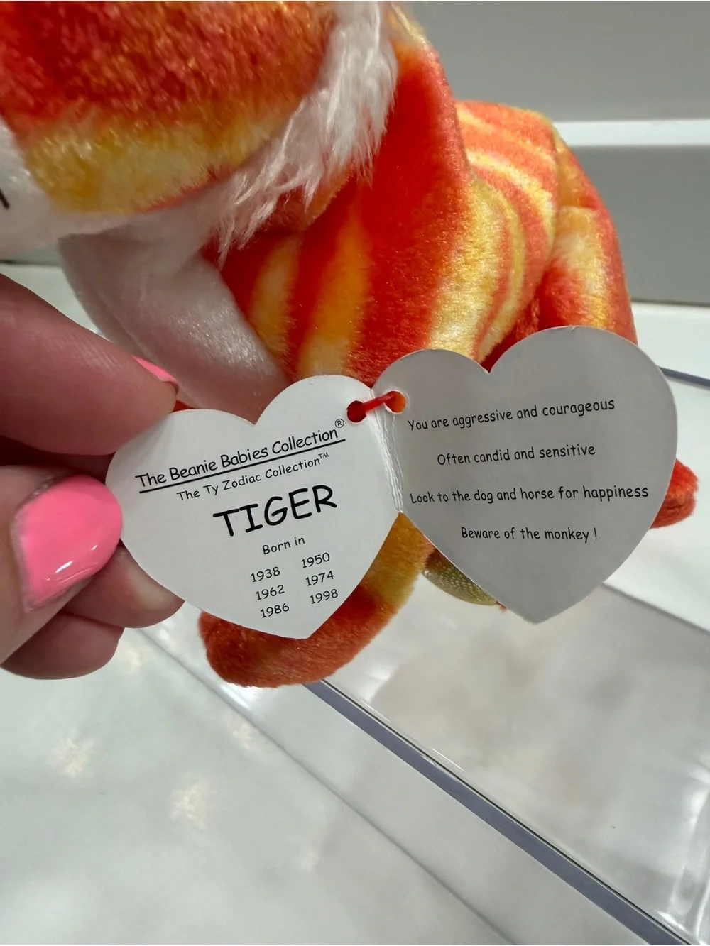Ty Beanie Boos Zodiac Orange Glitter “Tiger” Plush Collectible